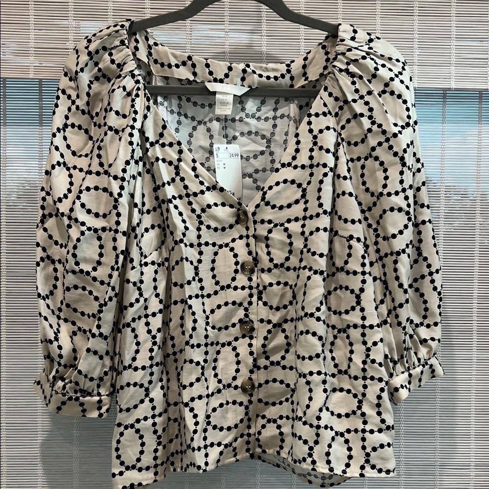 H &M Elegant Black and White Women's Top